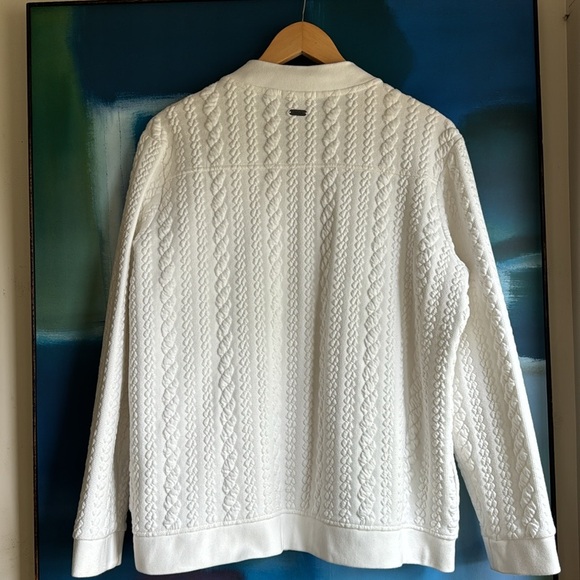 Barbour Kelsey Jacquard Overlayer Cotton Blend Bomber Jacket - Picture 8 of 11